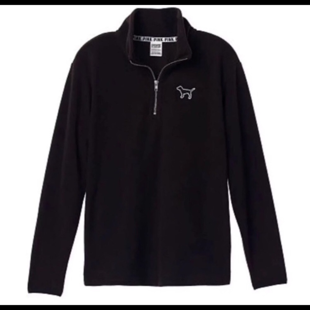 VS Pink Fleece Pullover with VS Leather Book Bag